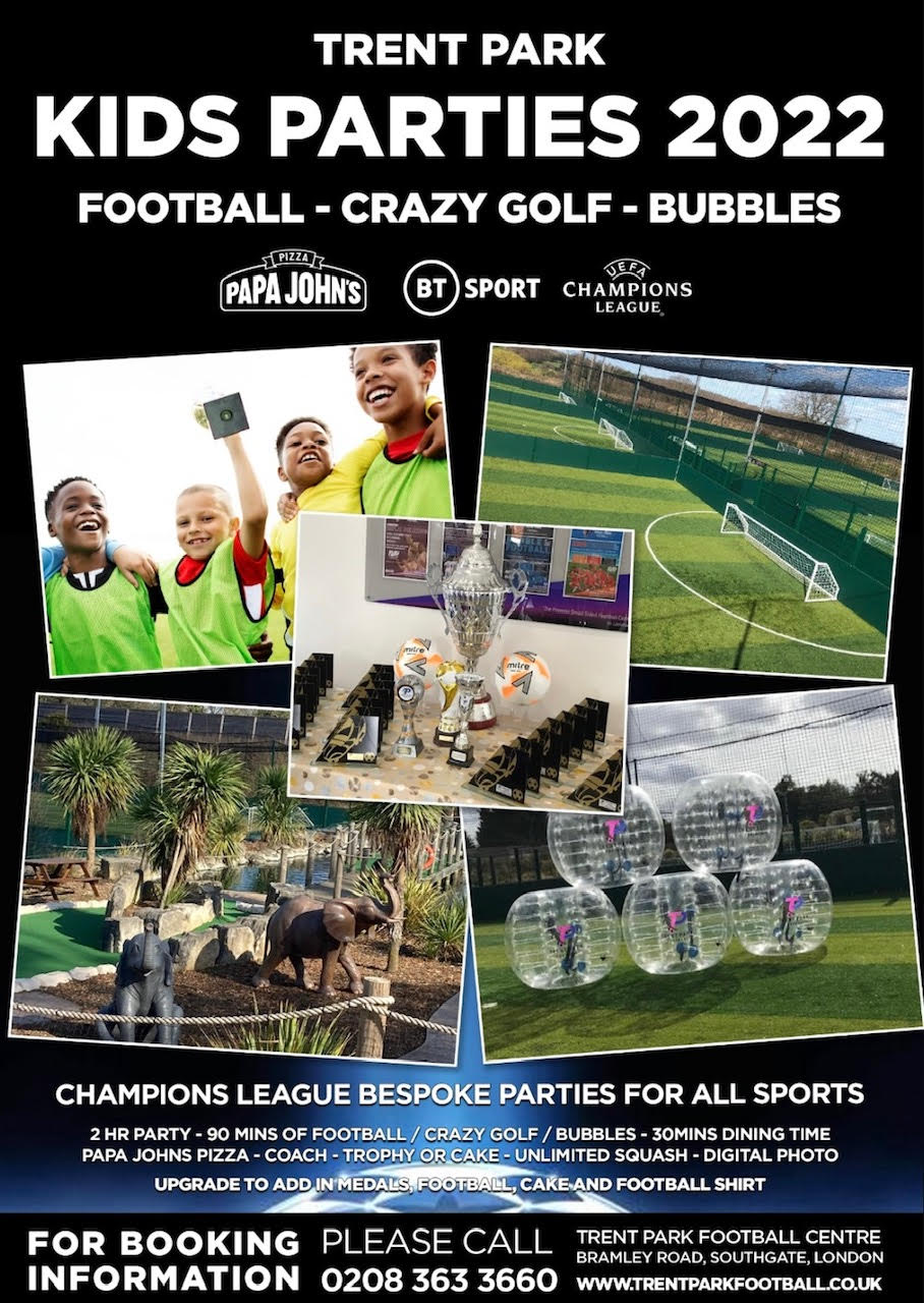 Trent Park - Kids Parties 2022 - Football - Crazy Golf - Bubbles