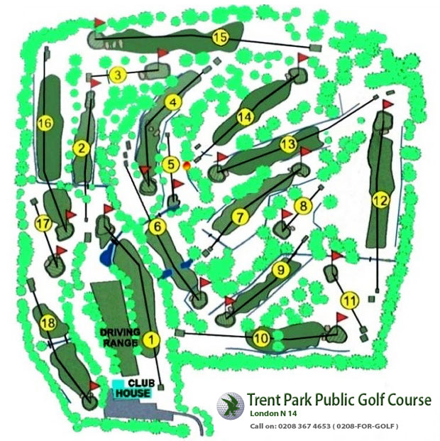 Trent Park Golf Course - Golf Course London - Course Map